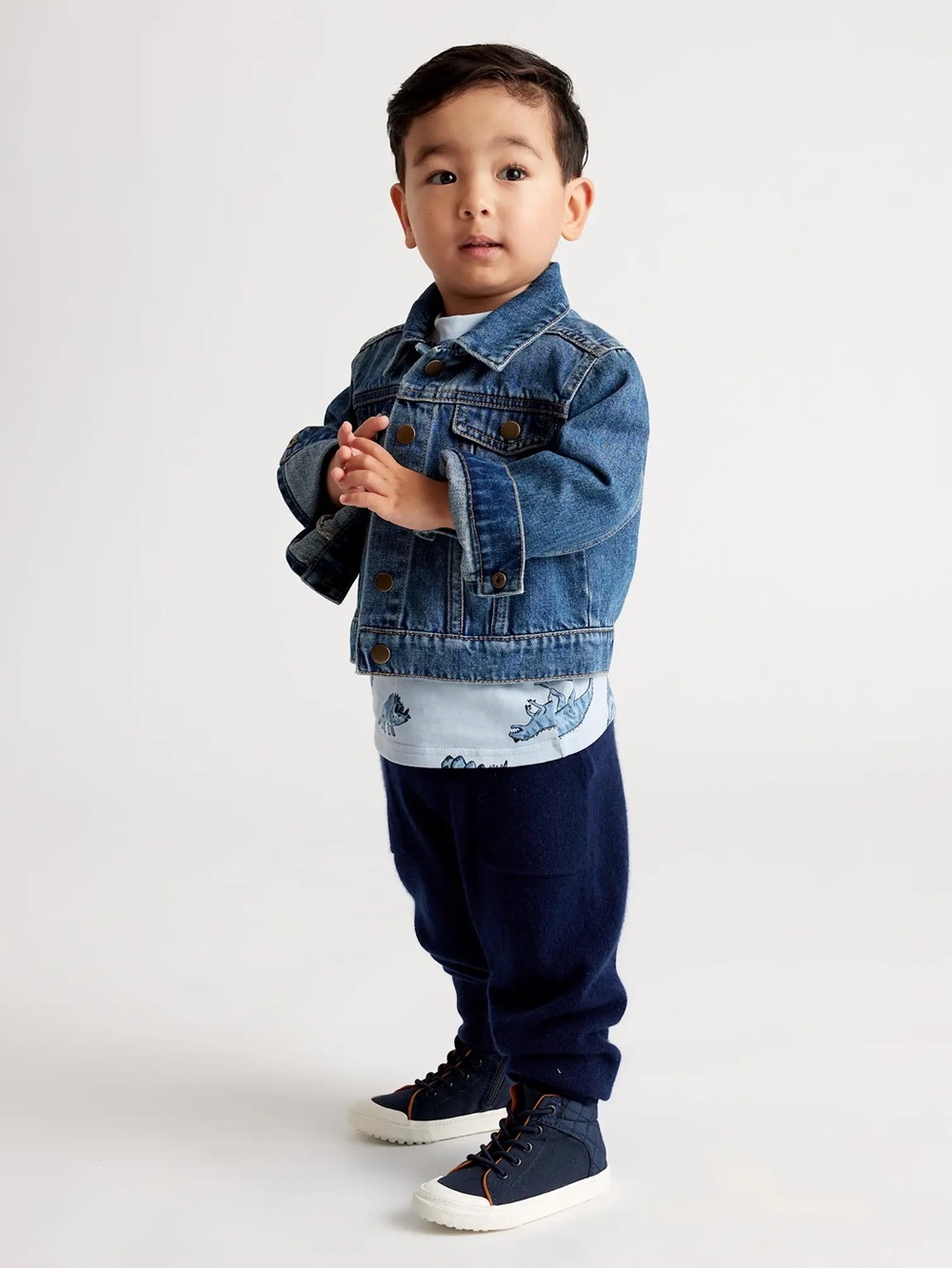 QUINCE Organic Cotton Denim Jacket Kids Boys Girls Relaxed Fit Jean Jacket